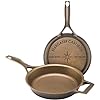 Stargazer 10.5-Inch Cast Iron Skillet | Made in USA, Seasoned, Even Heat Distribution, Easy to Clean, Smooth Nonstick Finish for Grilling, Frying, Sauteing, Searing, Baking