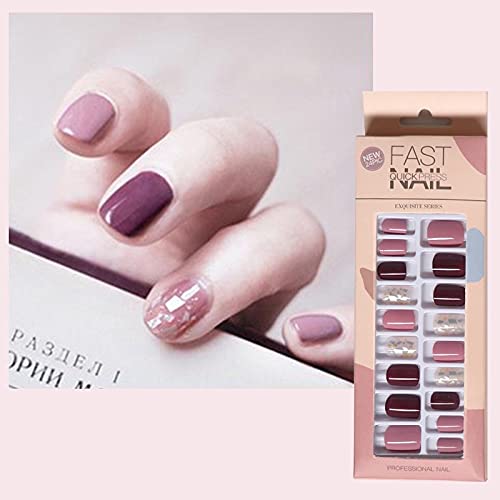 Sunkizzrs® Nails Extension Artificial Nail Everlasting French Tip Full False Nails Acrylic Fake Nail Tips Art Set With Nail Adhesive Stickers & Nail File 24pcs