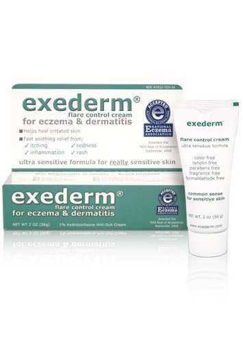 Exederm Ultra Hypoallergenic Eczema Dermatitis Flare Control Cream, NEA Accepted (2 oz tube)