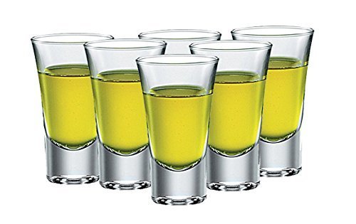 King International 1 Oz Shot Glass, Curve Heavy Base Shot Glass Set, Whiskey Shot Glass -6 Pack Perfect for Wine Tasting, Tequila, tequila shot glasses set of 6, Shooter, Jigger-Clear Glass Shot glasses-60ml