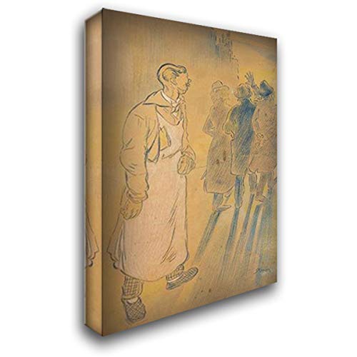 En Vont Par Trois 18x24 Gallery Wrapped Stretched Canvas Art by Theophile Steinlen