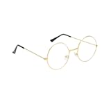 Degpum Vintage Round Glasses for Kids Old Man Glasses Granny Glasses 100 Days of School Costume Gold Rimmed Glasses for Old Man Costume Dress Up Granny Nerd Cosplay Accessories