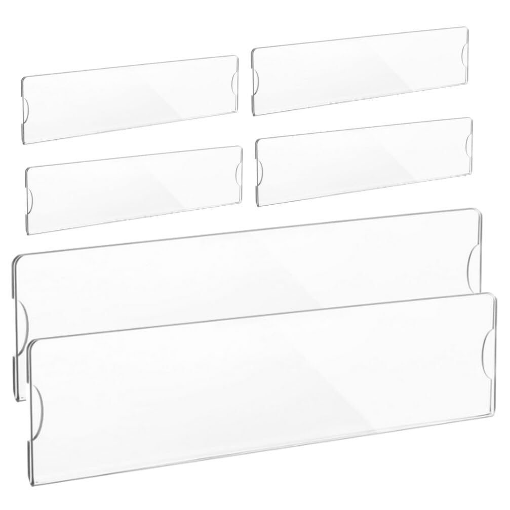 STOBOK 6 Pcs Acrylic Wall Name Plates Holder Clear Wall Mount Name Plate Display with Adhesive Tapes Floating Door Name Plates for Office Home School Classroom Teacher