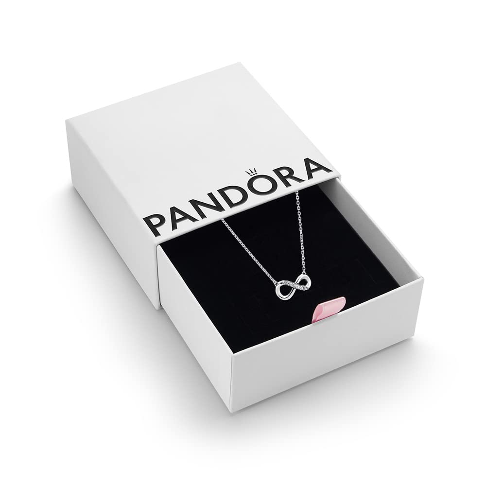 Pandora Moments Women's Sterling Silver Sparkling Infinity Collier Pendant Necklace, 50cm