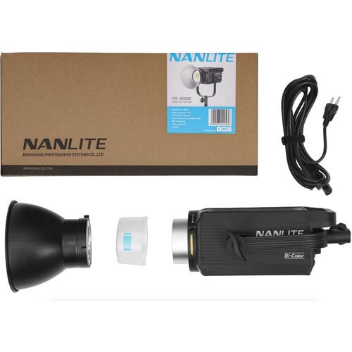 AECAM - Nanguang Nanlite FS-300 FS-300B FS-150B Remote Control Fill Led Video Light Spotlight 3200K 5600K Single Color Temperature (FS-300 Bi)