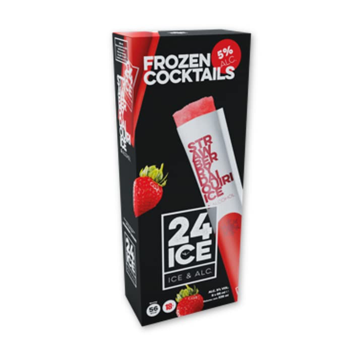 Enjoy Drinks 24 ICE 5x Strawberry Daiquiri Cocktail Pops Perfect for Summer, Parties and Celebrations, 1, 325.0 millilitre