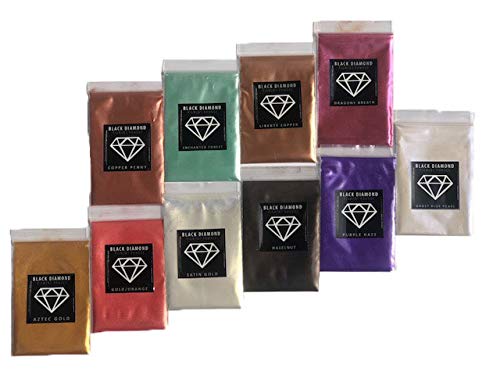 Variety Pack 18 (10 Colors) Mica Powder Pure, 2TONE Series Variety Pigment Packs (Epoxy,Paint,Color,Art) Black Diamond Pigments®