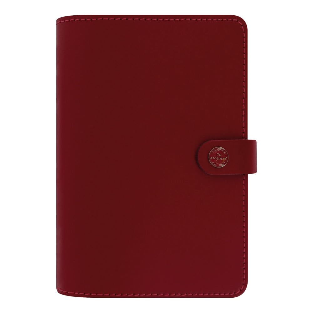 FilofaxThe Original Organizer, Personal Size, Pillarbox Red - Leather, Six Rings, Week-to-View Calendar Diary, Multilingual, 2025 (C022380-25)