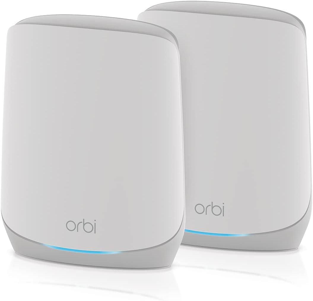 NETGEAR Orbi WiFi 6 Mesh System (RBK762S) | Mesh WiFi 6 Router with 2 Satellite Mesh Extenders | AX5400 up to 5.4 Gbps | Coverage up to 5,000 sq ft and up to 75 devices | Simple App Set Up