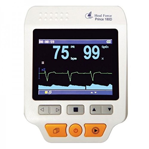 Prince 180D-PO Colour Handheld ECG Monitor & Pulse Oximeter - Continuous Mode Deluxe Set