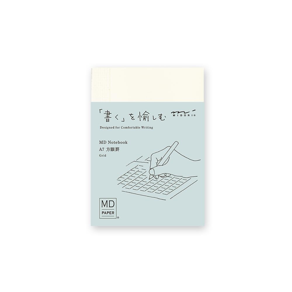 DesignphilMidori 15346006 Notebook, MD Notebook, A7, Square Ruled