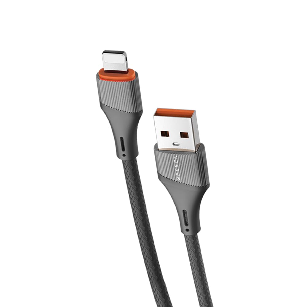 SEEKEN 30W 3M IOS Charging cable Lightning to Type-C - Grey | Fast Charging | Braided Cable | Premium Design.