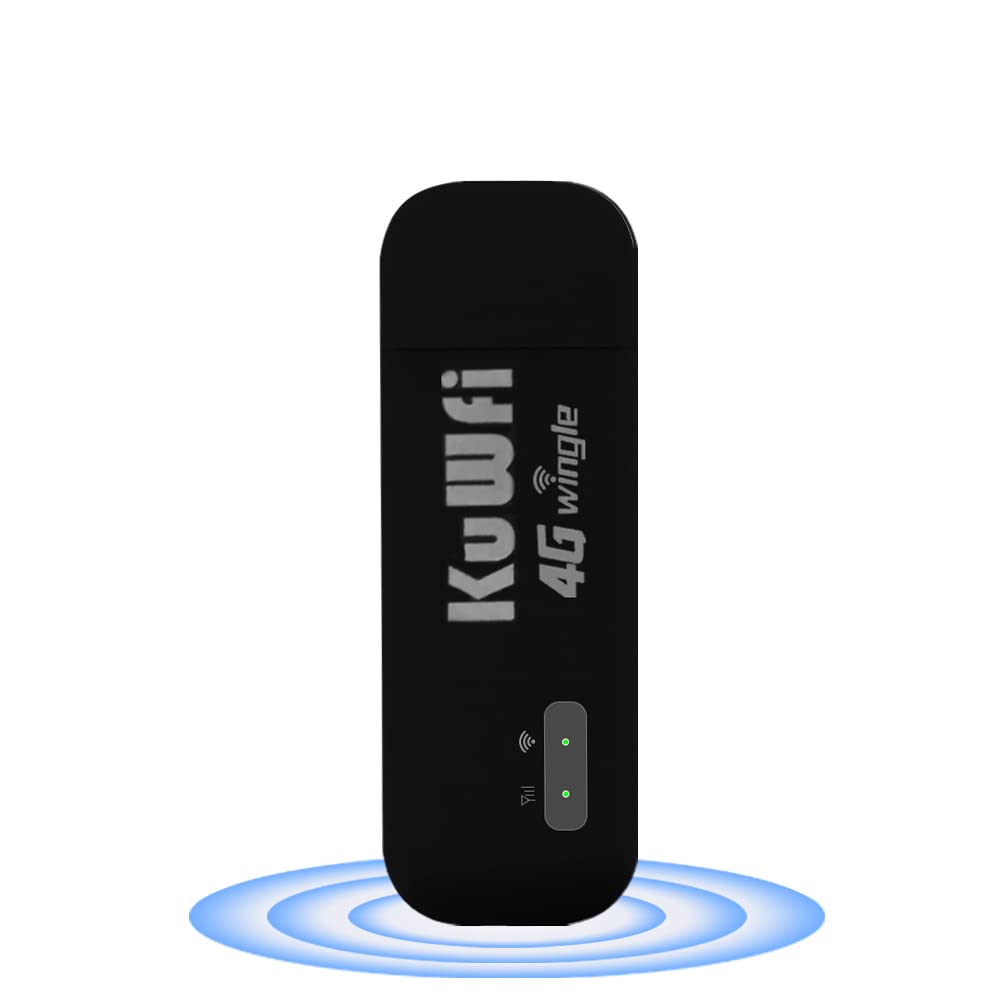 KuWFi 4G WiFi Modem, 150 Mbps USB Mobile WiFi Dongle With SIM Card Slot Pocket WiFi Mini Portable Network Hotspot Router for Europe Middle East Travel……