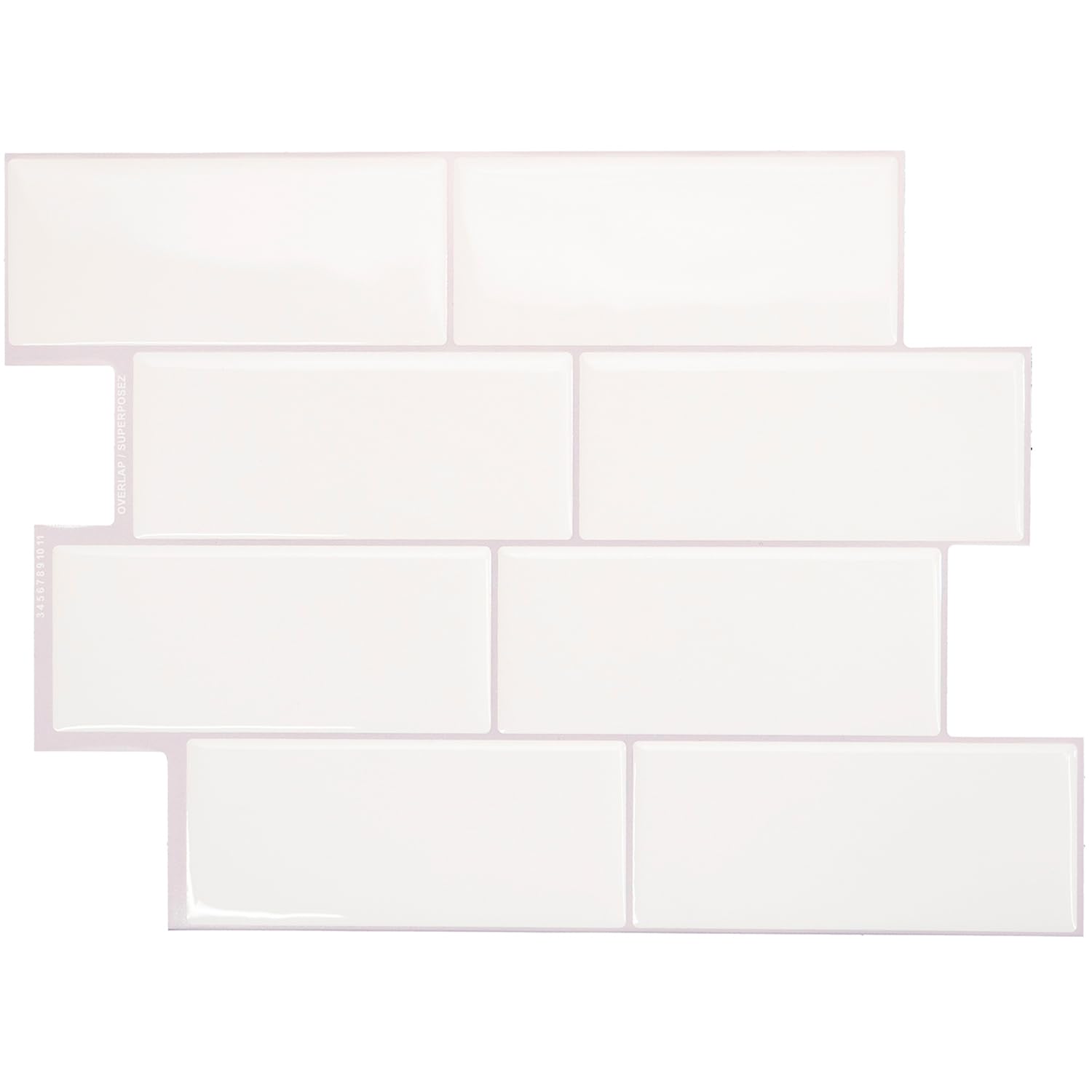 Smart TilesPeel and Stick Backsplash - 5 Sheets of 11.56'' x 8.38'' - 3D Adhesive Peel and Stick Tile Backsplash for Kitchen, Bathroom, Wall Tile, Campagnola White, 11.56'' X 8.38''