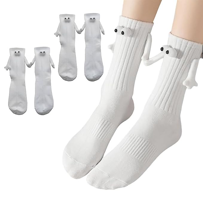 2 Pairs Magnetic Holding Hands Socks Funny Gifts For Couples, Anniversary, Best Friends, Engagements, Teens