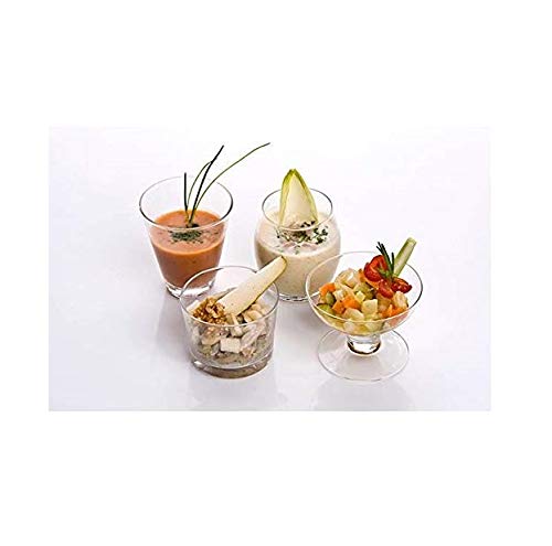 Invero® Set of 4 Mixed Stylish Mini Appetizer Glasses - Ideal for Shots, Decretive Desserts, Cocktails, Fruit Bowls and More