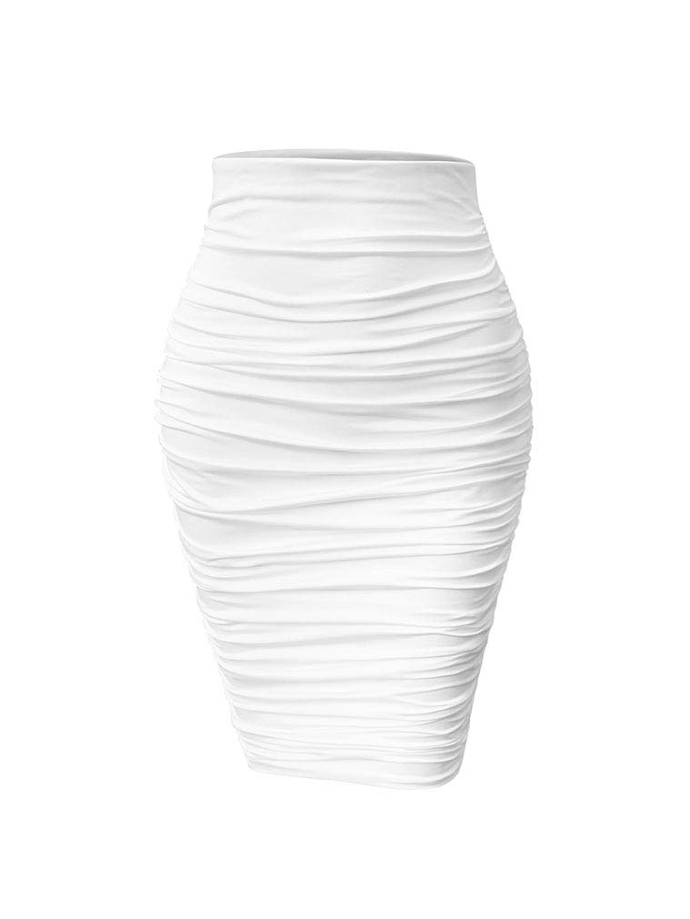 YMDUCHWomen's Sexy Ruched Bodycon Elasticity Tight Casual Club Pencil Skirt