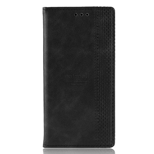 MKL Luxury Retro Slim Magnetic Leather Flip Cover For Black Shark 3 /Black Shark 3 Pro, Case Book Wallet Card Stand Soft Cover Phone Case (Black Shark 3,Black)