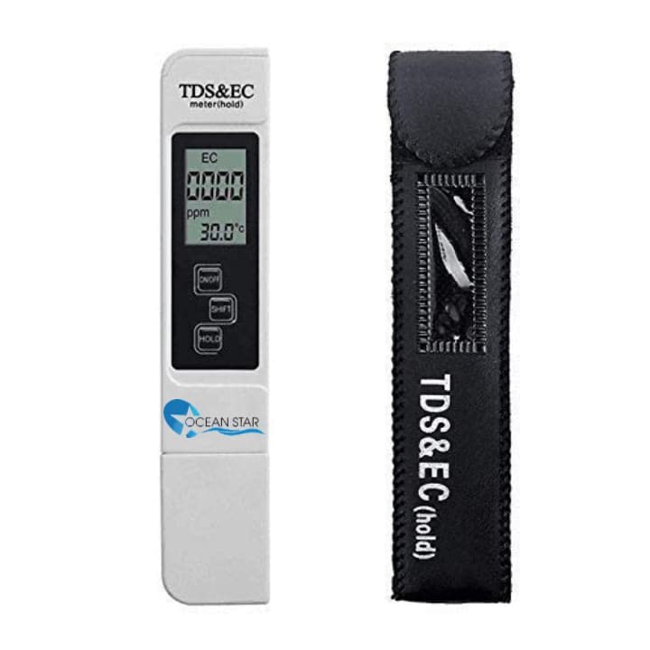 OCEAN STAR TECHNOLOGIES Digital 3-In-1 Water Tds Ec And Temperature Meter - Purity Tester With Atc Function, 1Ppm Resolution, 0-9990 Ppm Measurement Range (Black)