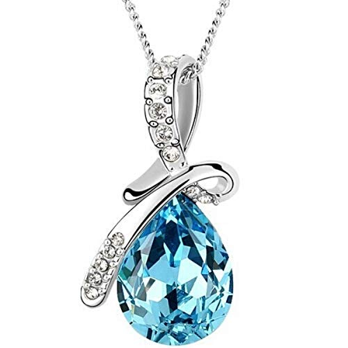 Grafting Designers Women's Alloy Trendy Elegent Blue Stone Silver Plated Pendent