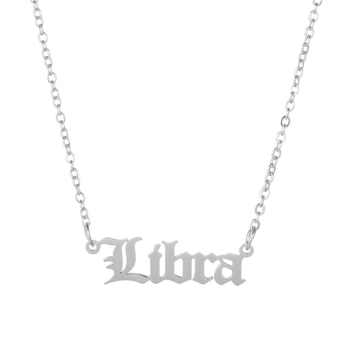 AS Jewels Horoscope Libra hand crafted name necklace made with brass zodiac sign for girls and boys, astrological sign pendant with chain, perfect for gift