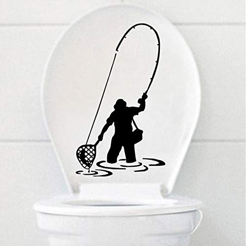 GADGETS WRAP Fly Fishing Fisherman Funny Wall Sticker Toilet Decal Creative Home Decoration 4Ws0093