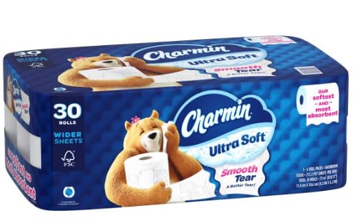 Charmin Ultra Soft Bath Tissue, 2-Ply, 30 Rolls, 213 Sheets per Roll