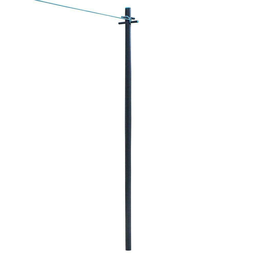 Srendi® 2.4m GARDEN WASHING POLE/prope line/Clothes Pole Included Washing Line and Ground Socket, Heavy Duty Washing Line Poles Set Dark Grey Teal, 2.4 m