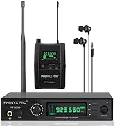 Phenyx Pro UHF Stereo Wireless in Ear Audio Monitor System, Selectable Frequency 900MHz Band, Rac...