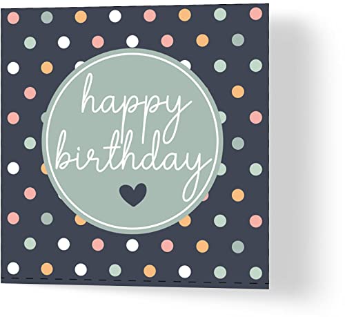 Wuzci "Happy Birthday Spot Birthday Card, 150 mm Length x 150 mm Width