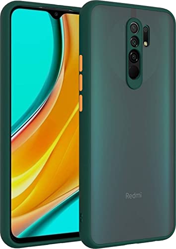 Redmi 9 Prime Smoke Silicone Back Matte Cover Case || Full Body and Camera Protection Back Cover case || Anti-Slip Grip || Dark Green Pack of - 2 Colour by Rakesh Mobile