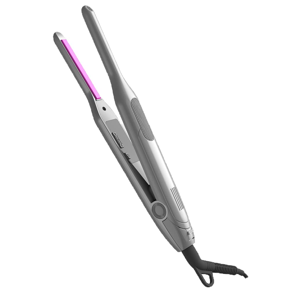 TERRIFI Hair Straighteners and Curler, Professional 2 in 1 Ceramic Pencil Flat Iron for Women's Short Hair and Men's Beard (UK standard adaptor)