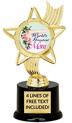 World's Greatest Mom Trophy, Custom Engraving,...