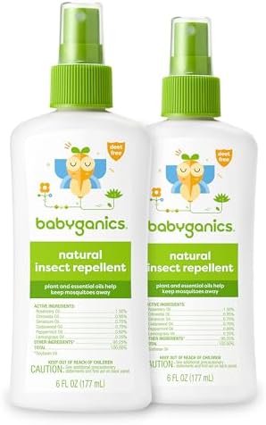 Babyganics Insect Spray, 6oz, 2 pack, Made with Plant and Essential Oils, Packaging May Vary