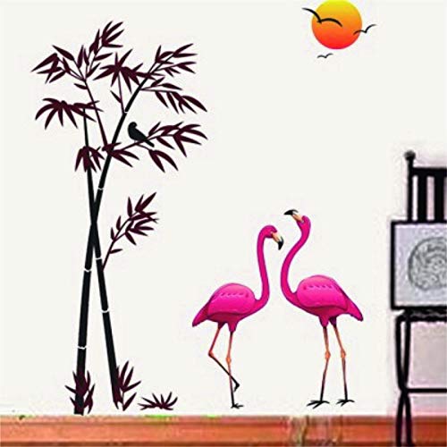 Meetcute™ Crane Bird Morning Wall Stickers Wall Decor Sticker ( PVC Vinyl 56 cm X 61cm ) Wall Sticker for Couple Bedroom