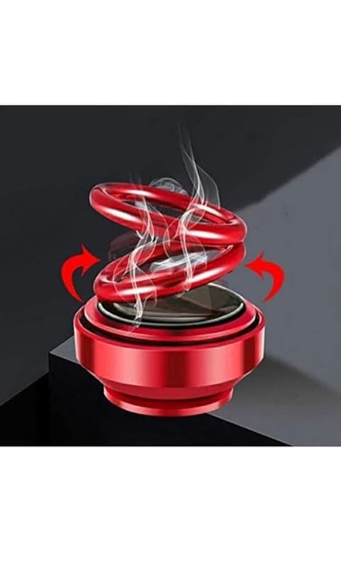 GadiBike Car Universal Darsh Solar Ring Car Perfume/Solar Energy Rotating Car Perfume/Solar Energy Car Perfume/Solar Dancing Car Perfume/Red Compatible with Hyundai i10 Type 1