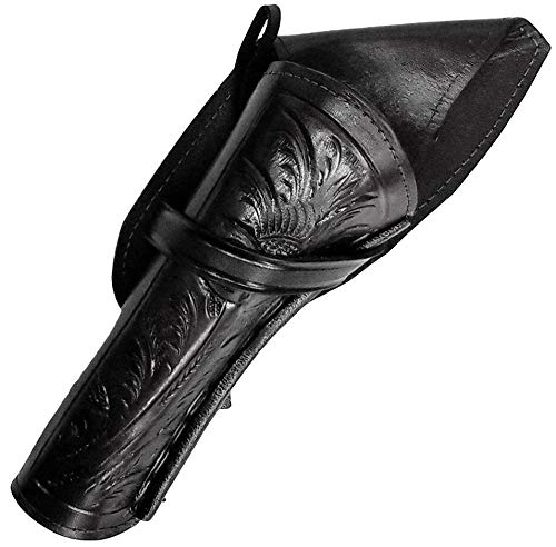 Modestone Left Handed Cross Draw Holster for Gun Belt Leather Western Black