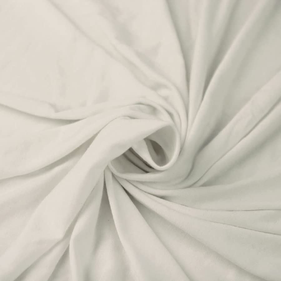 Stylish Fabric Solid Color Heavy Rayon Spandex Jersey Knit Fabric/ 4-Way Stretch-(180GSM)/ DIY Projects, Off White 5 Yards