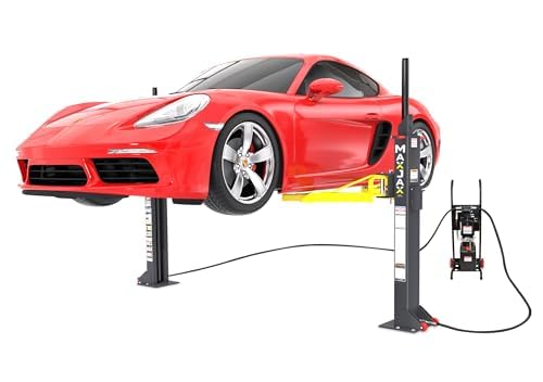 BendPakMaxjax M7K Auto Lift - 7000lb Capacity Two Post Portable Garage Car/Vehicle/Automobile Lift - Home/Garage/Shop/Mechanic Use