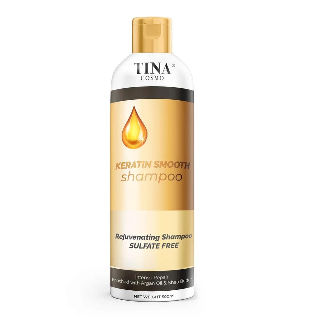 Tina CosmoKeratin Smooth Shampoo, Rejuvenating, Sulfate Free, 500ml