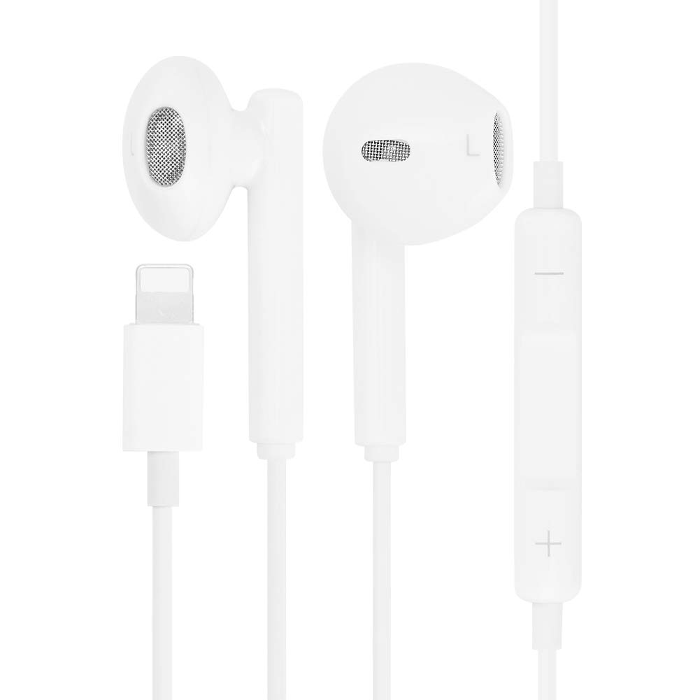 Apple Earbuds/Wired Earphones/iPhone Headphones with Lightning Connector[Apple MFi Certified] Built-in Microphone &Volume Control,Phone Calls,Compatible with iPhone 14/13/12/11, Support All iOS Syste