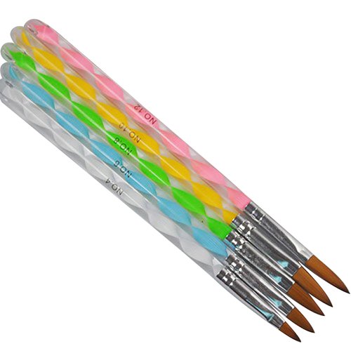 Acamifashion 5pcs Acrylic Nail Art UV Gel Carving Pen Brush Liquid Powder DIY No. 4/6/8/10/12