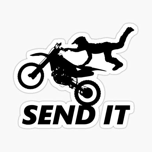 VVWV Send It Bike Stickers for Bike Car Exterior Graphic Big Size Vinyl Die Cut Decal L X H 10 x 10 Cms