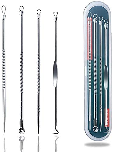 Angelie Stainless Steel Blackhead Remover Pimple Blemish Extractor Remover Tool Set of 4