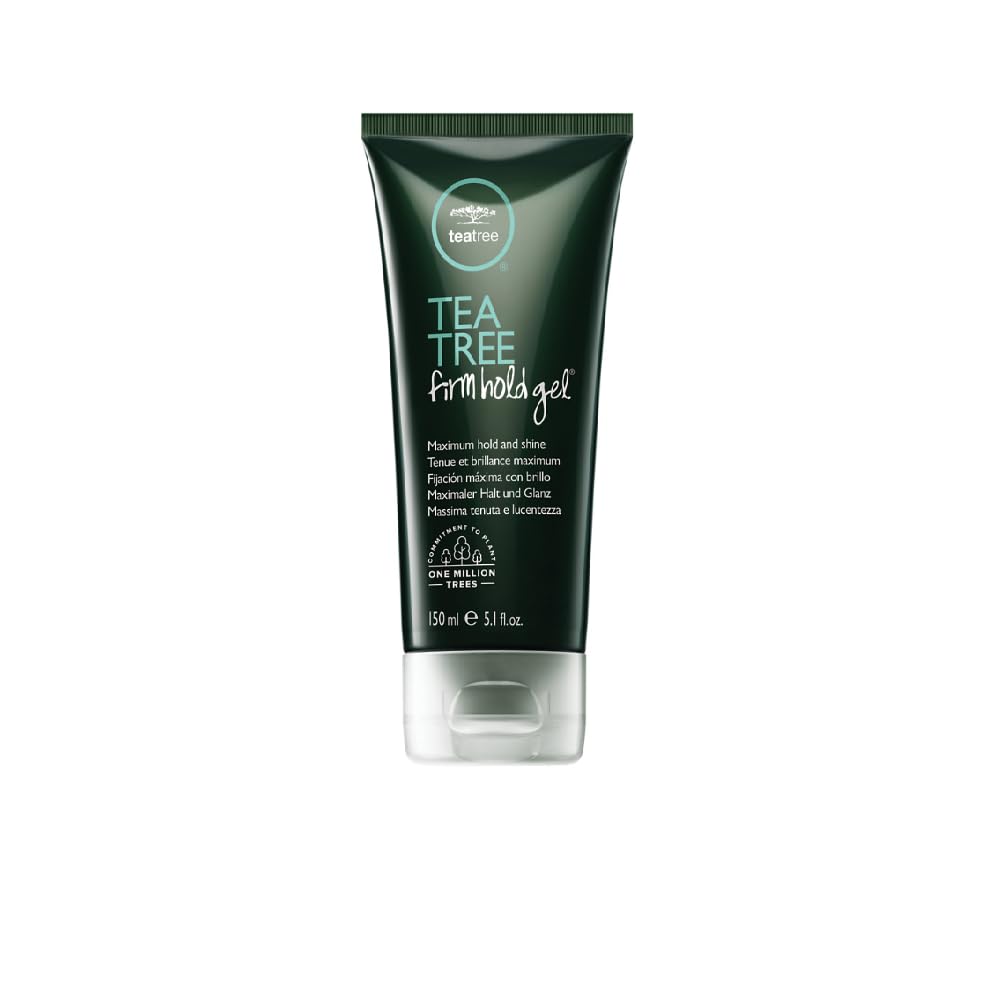 Tea Tree Firm Hold Gel, Hair Gel, Maximum Hold, High-Shine Finish, For All Hair Types