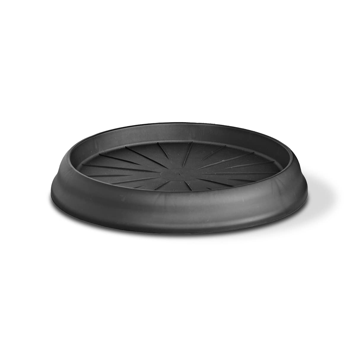 Teraplast Biblo Diameter 35 cm - Planter with Plastic Wheels, Dark Grey, 100% Recycled Plastic