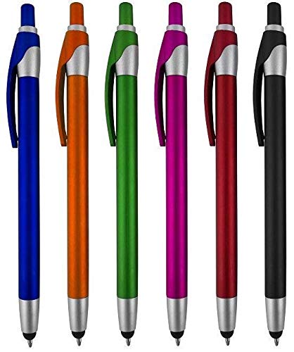 Stylus Pens for Touch Screens & Tablets: Lightweight Click Capacitive Ballpoint Pen for Tablet Touchscreens - Compatible with Any Device Screen Including iPhone, iPad, Samsung Galaxy & More - 5 Pack