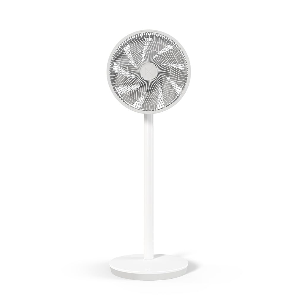 Duux Whisper Essence Standing Fan, 7 Cooling Speeds, Ultra Quiet Fan, Oscilatiing, Adjustable Tilt, Night Mode, Timer, Modern & Sleek Design, Matte White