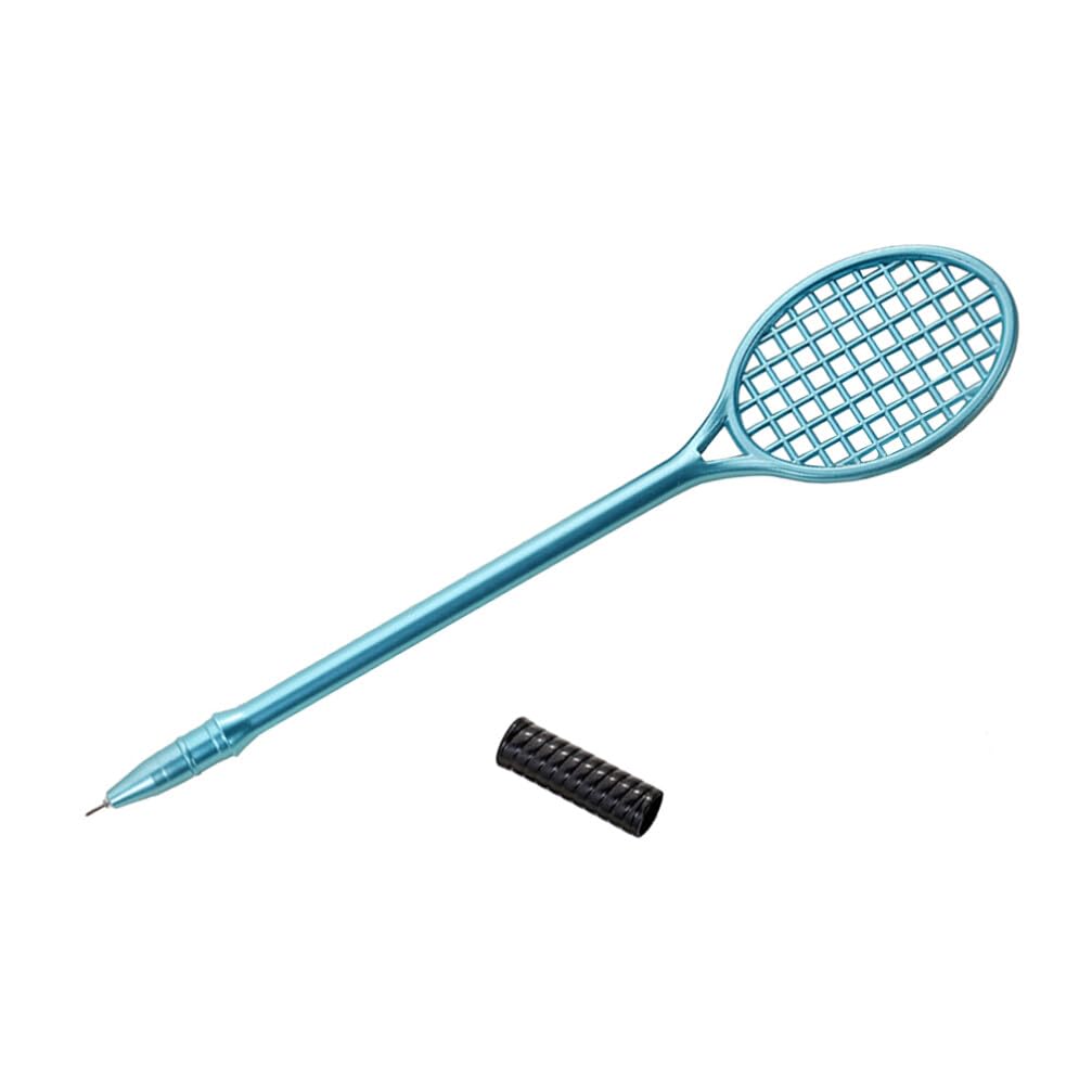 Tennis Racket Shaped Rollerball Pens: Creative Tennis Racket Gel Ink Pen - 0.5mm Cute Writing Pens Kawaii Pens Novelty Sports Pens Stationery for Boys Girls Sport Enthusiast - Blue