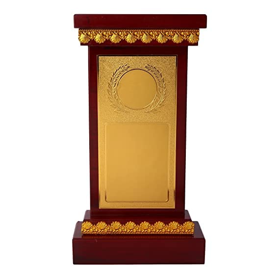 Wooden and Plastic Alloy Trophy/Award Gift for Winners (Color_Golden)